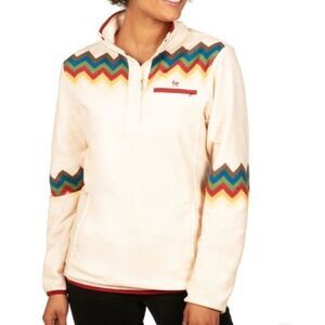 Tipsy Elves Ladies XXL Lightweight Fleece Chevron Ski Pullover Powder Hound NWT
